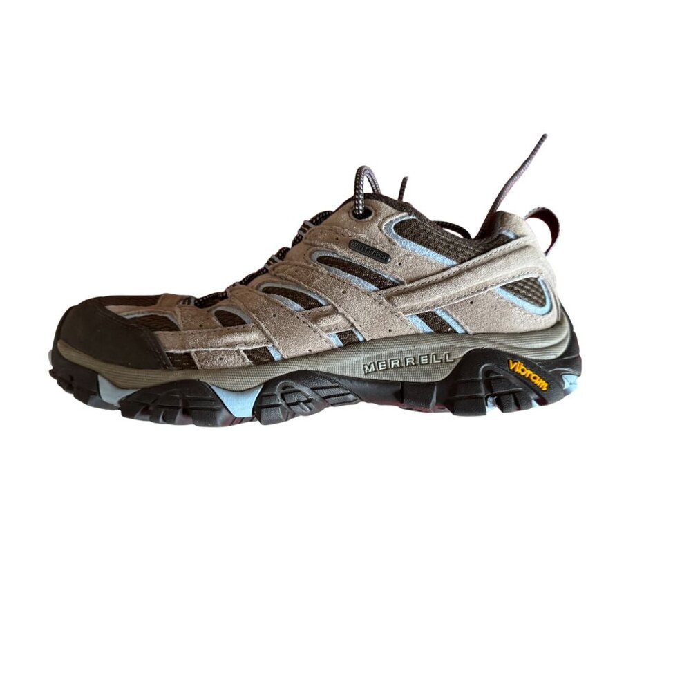 Merrell Women’s Hiking Trail Shoes Vibram Sole Gray Taupe Lightly Worn Size 10 - Picture 7 of 10